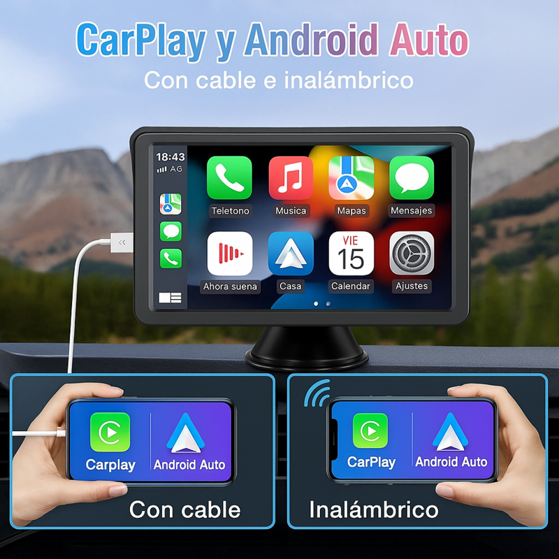 Pantalla 10" Smart CarPro™ - Incluye Android Auto y CarPlay + Cámara de Reversa de Regalo