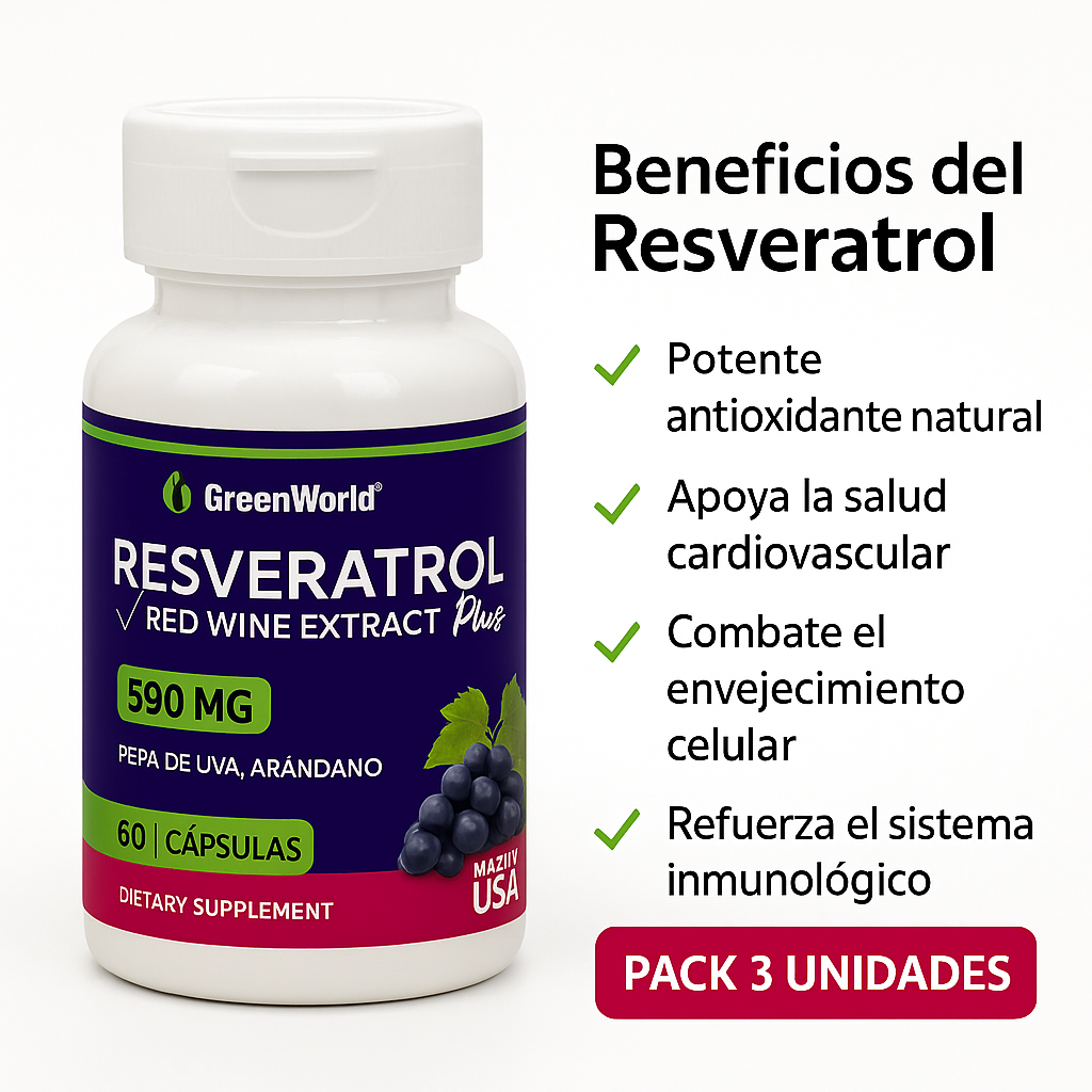 [Pack 3 Unidades] Resveratrol - Mejora tu Bienestar