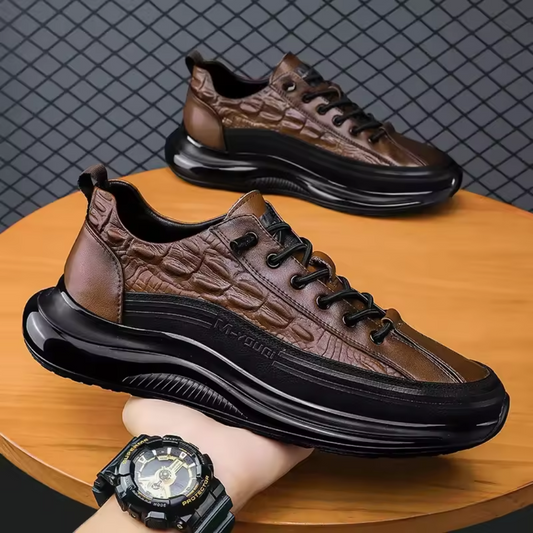 Zapatilla Ortopédica de Cuero Croco™ – Elegancia y Comodidad