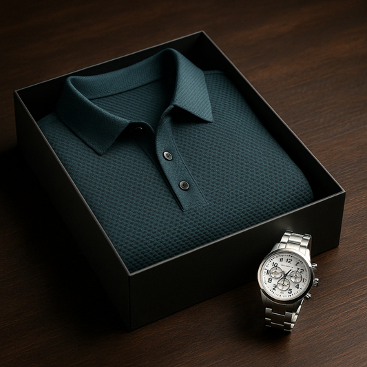 Polera Premium Luvino™ - Algodón PIMA Que No Se Arruga + Reloj Nord de Cuarzo